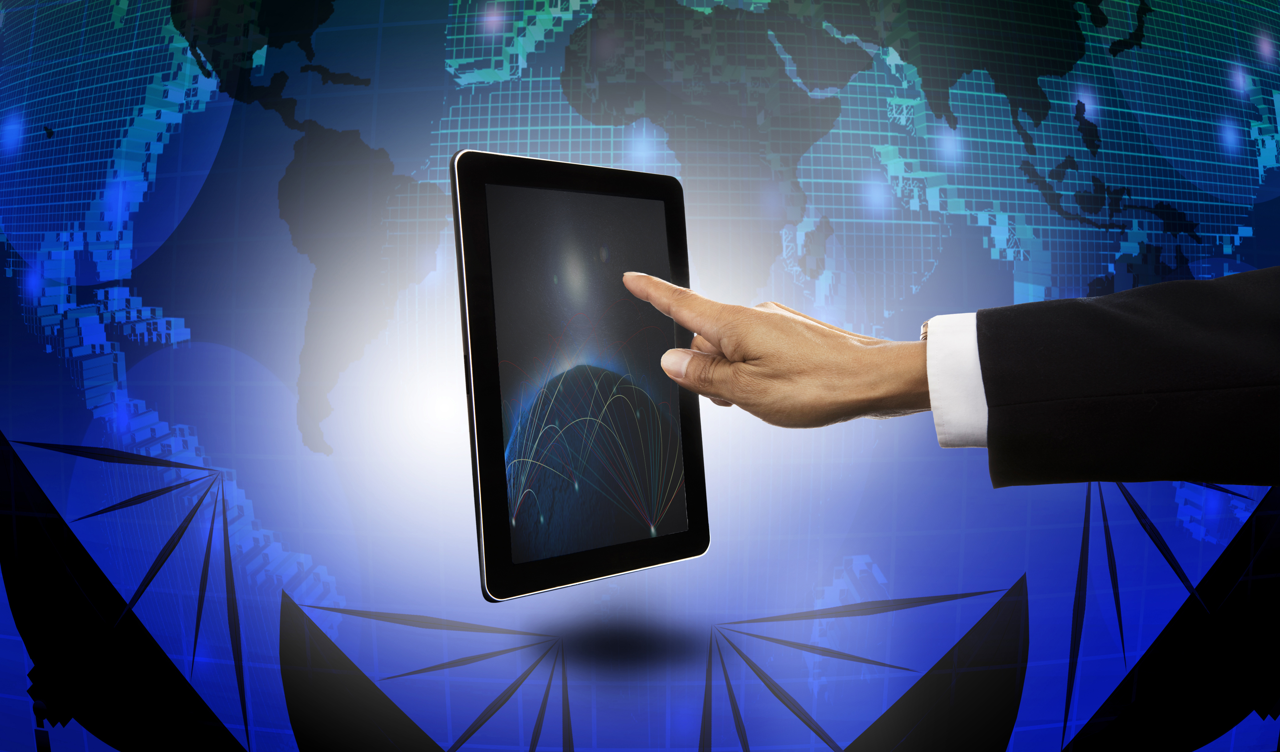 Photo of the earth and an ipad